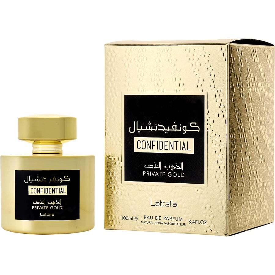 LATTAFA CONFIDENTIAL PRIVATE GOLD by Lattafa (UNISEX) - EAU DE PARFUM SPRAY 3.4 OZ