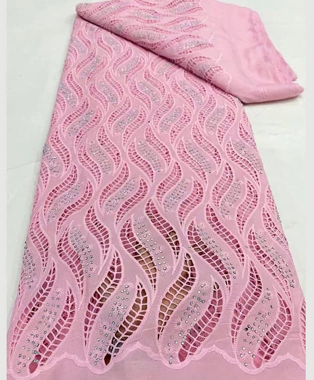High Quality French Stoned Lace Available in 8 Colors