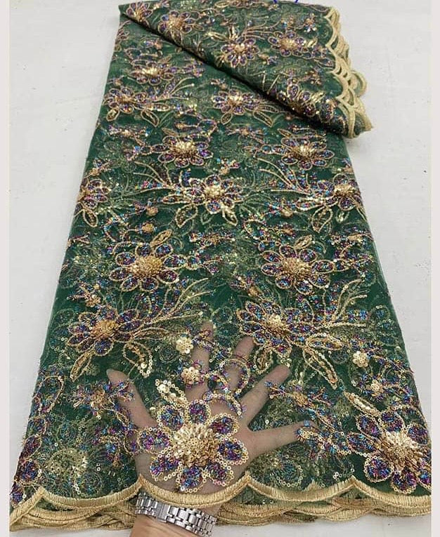 High Quality French Beaded Lace Available in 9 Colors