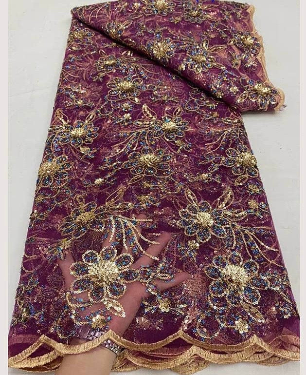 High Quality French Beaded Lace Available in 9 Colors