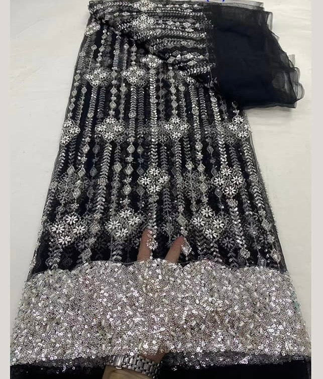 High Quality French Beaded Lace Available in 7 Colors