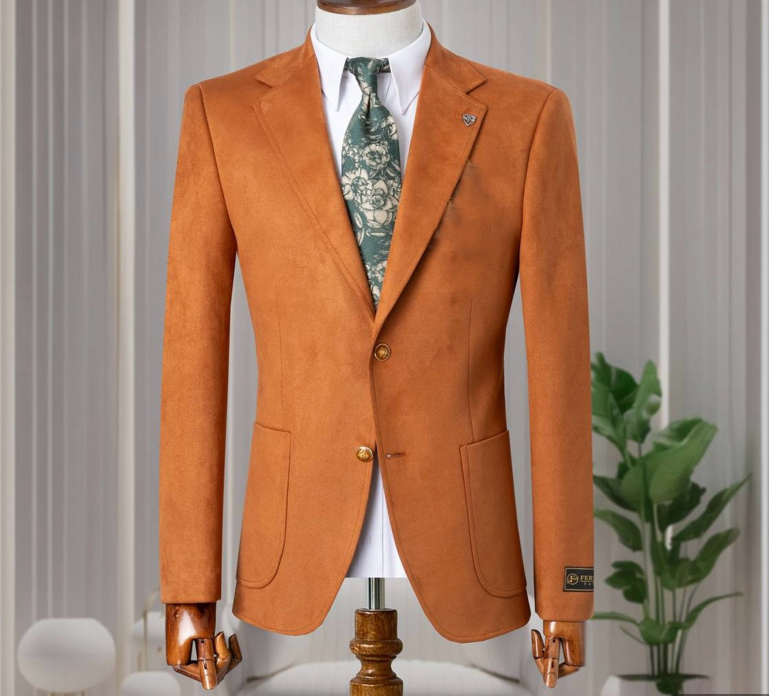 Ramzotti Suede Slimfit Men Blazer