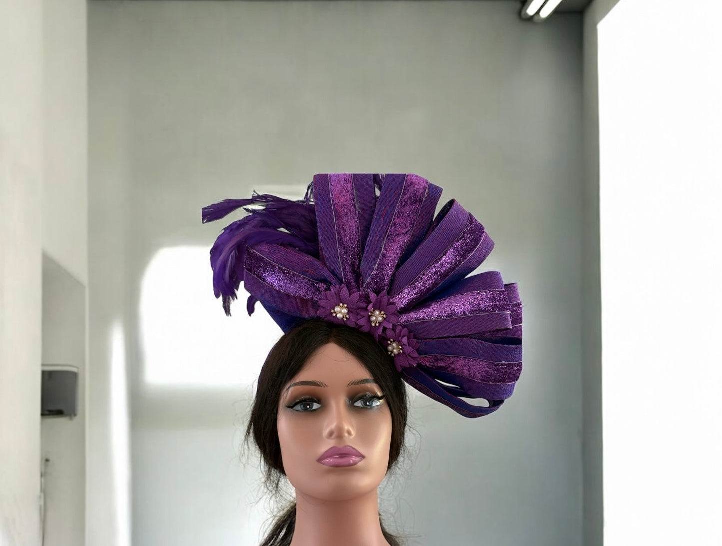 Embellished Elegant Purple Fascinator
