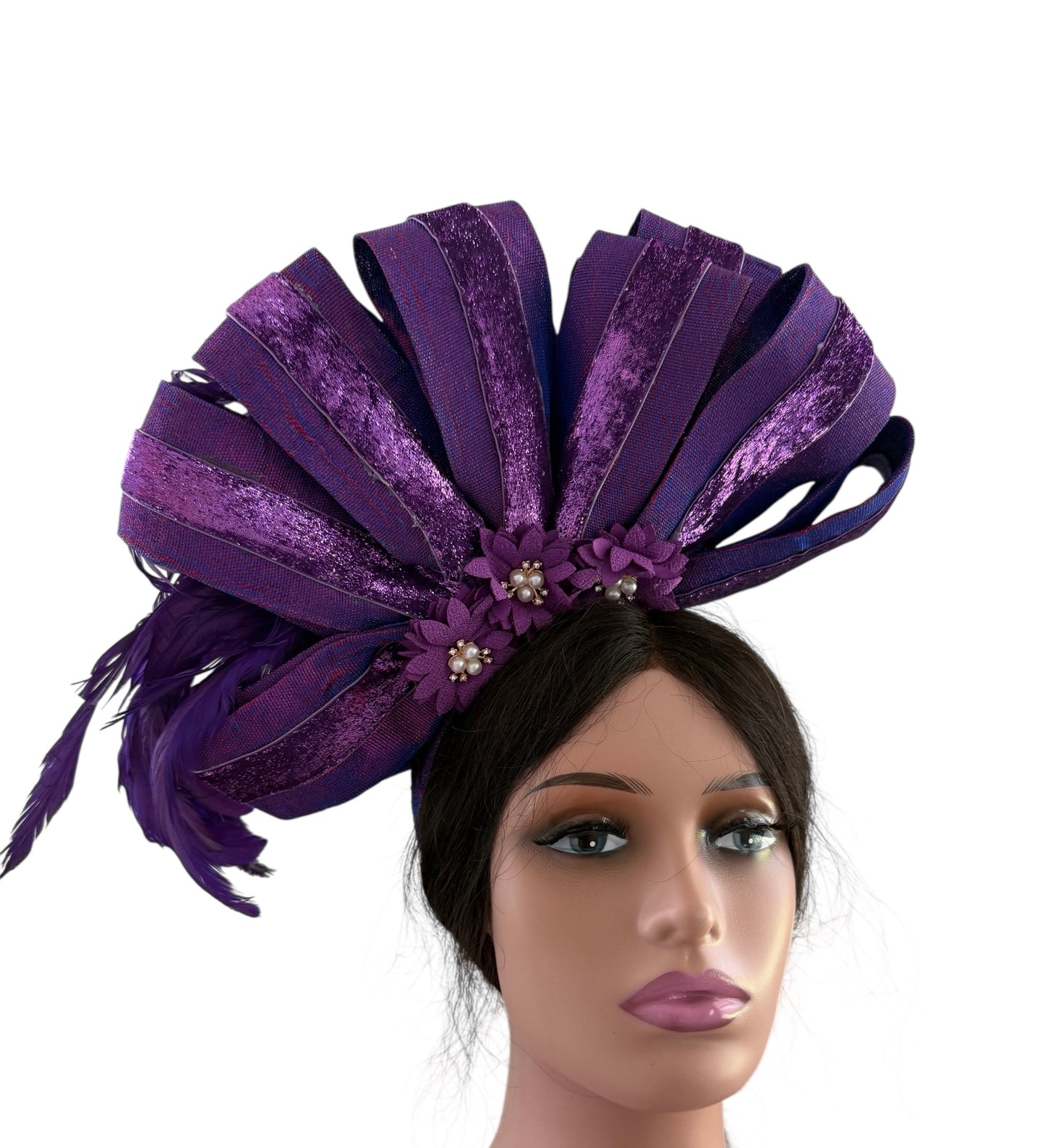 Embellished Elegant Purple Fascinator