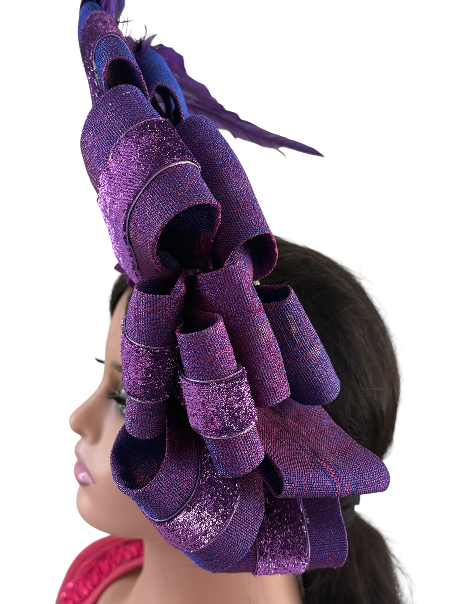Embellished Elegant Purple Fascinator