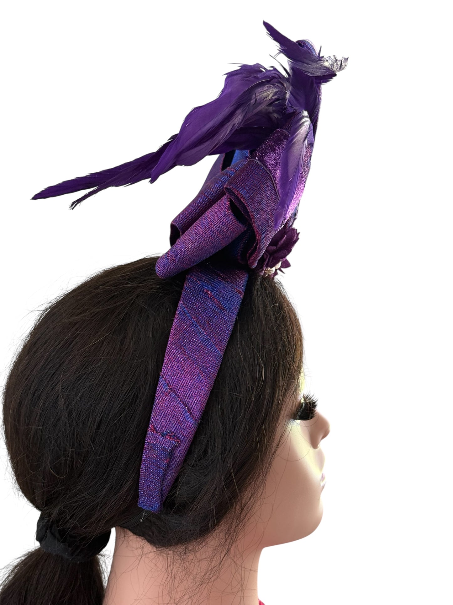 Embellished Elegant Purple Fascinator