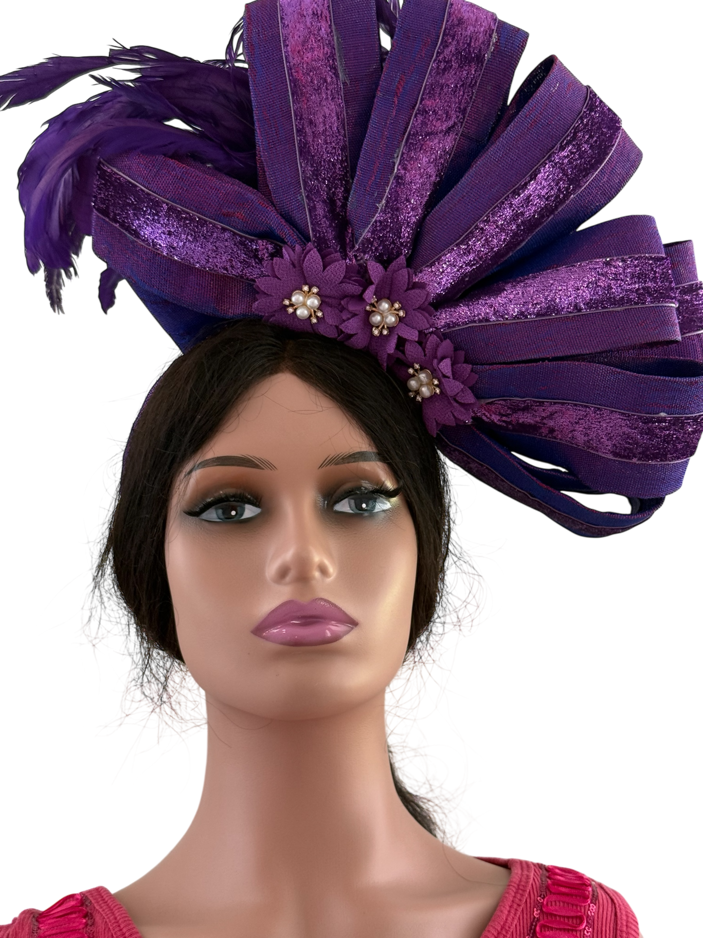Embellished Elegant Purple Fascinator