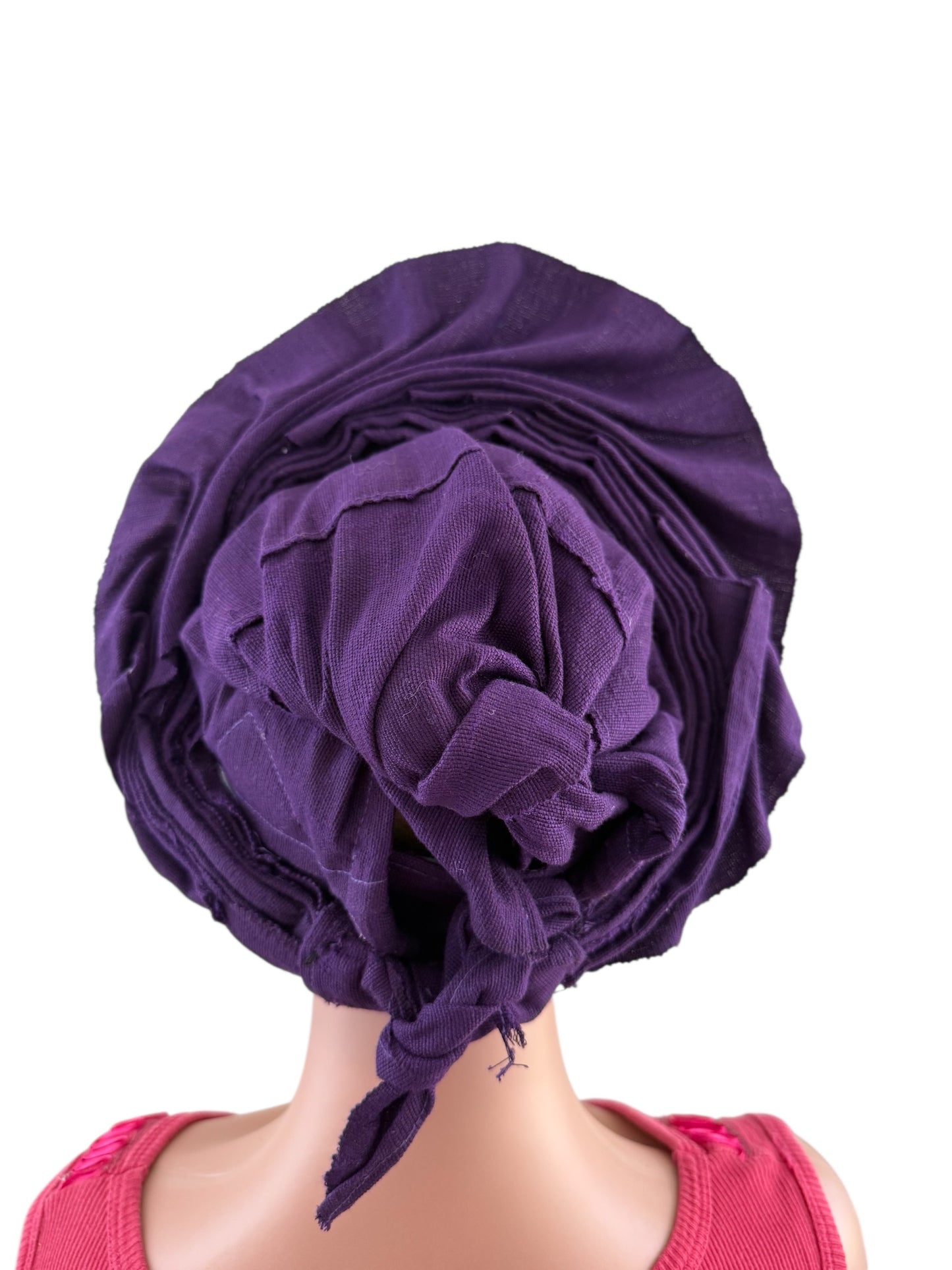 Purple Aso Oke Auto Gele