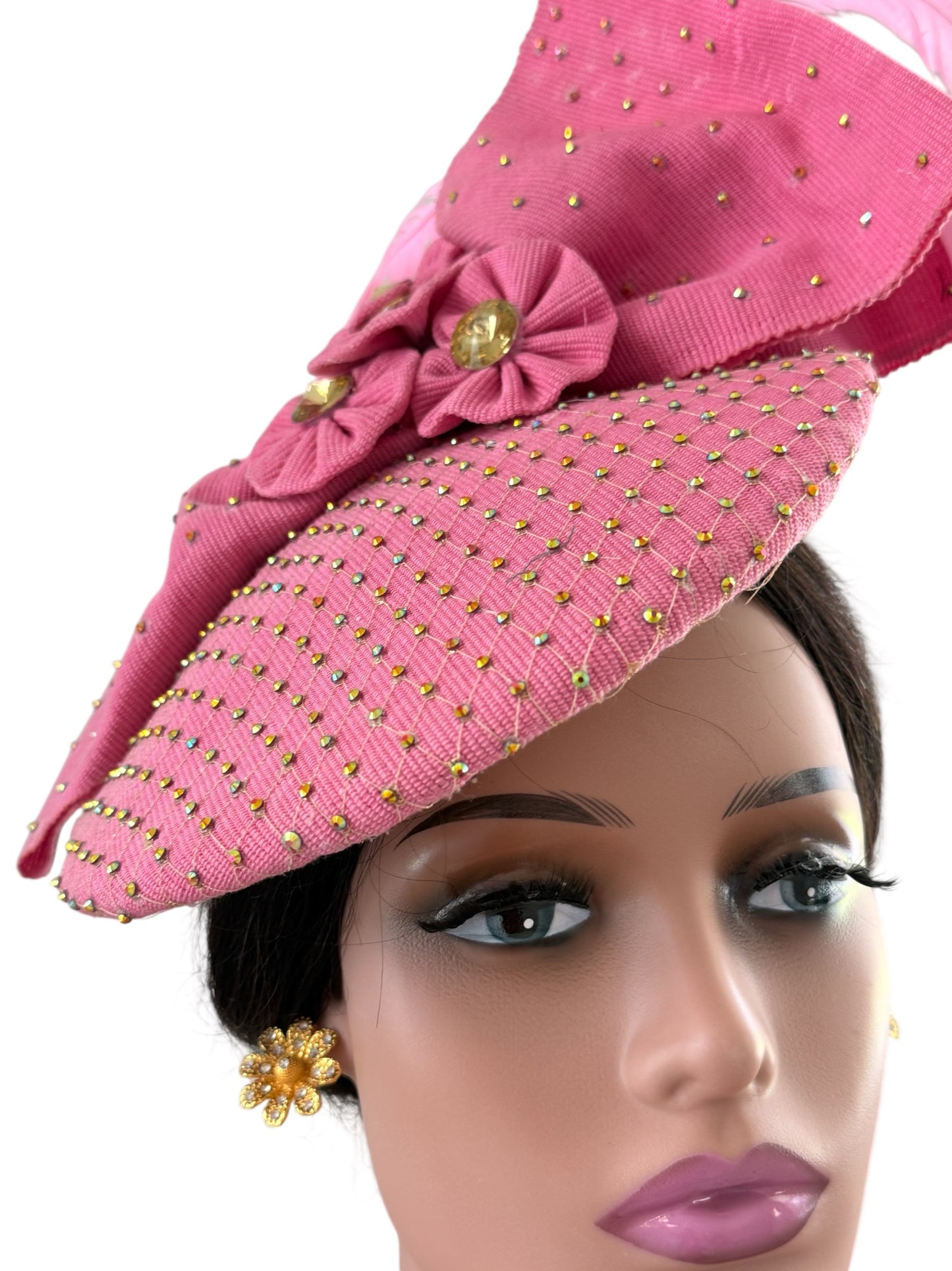 Light Pink Aso Oke Auto Gele