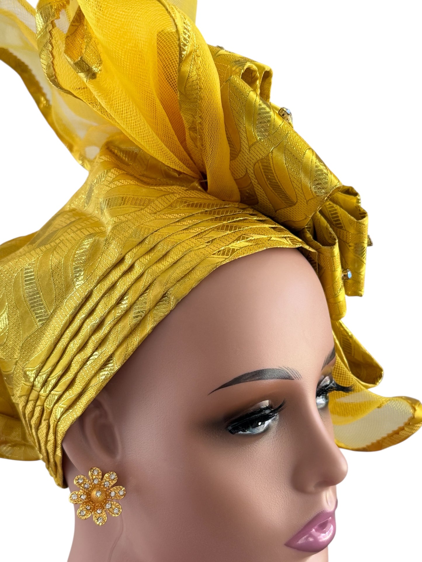 Bright Yellow Sego Auto Gele