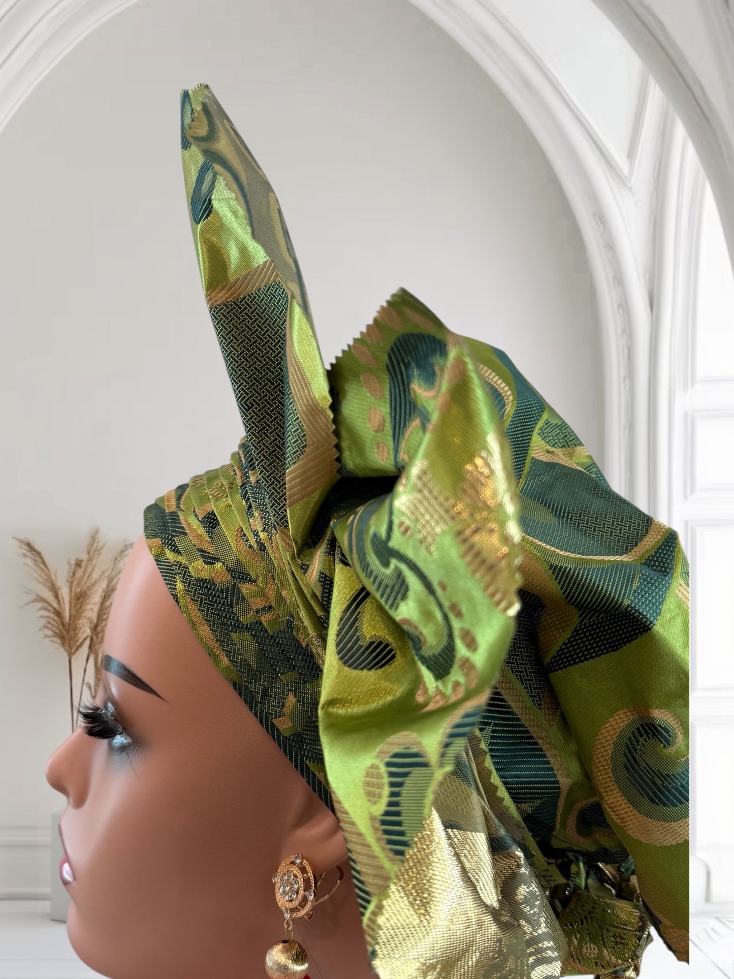 Green Sego Nigerian Auto Gele