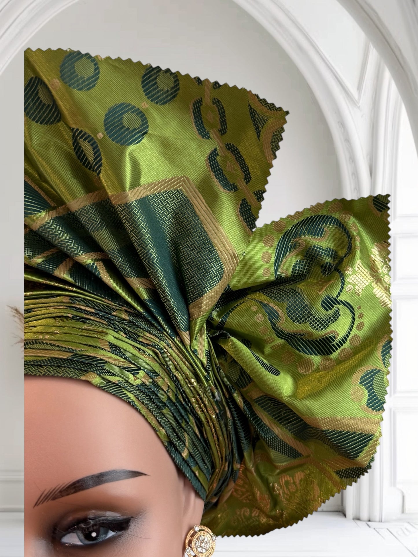 Green Sego Nigerian Auto Gele