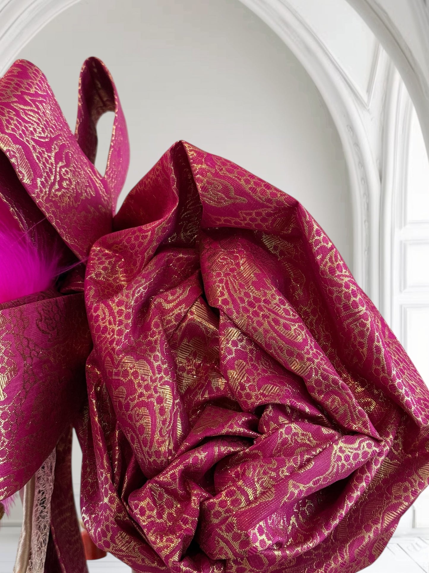 Fuschia Pink Sego Auto Gele