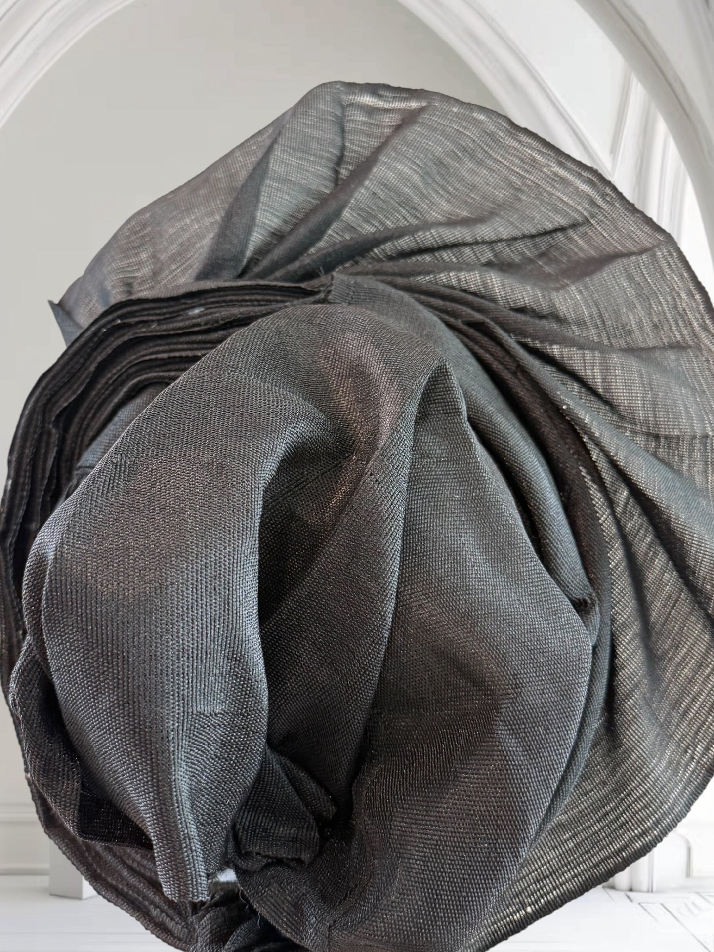 Elegant Black Aso Oke Auto Gele