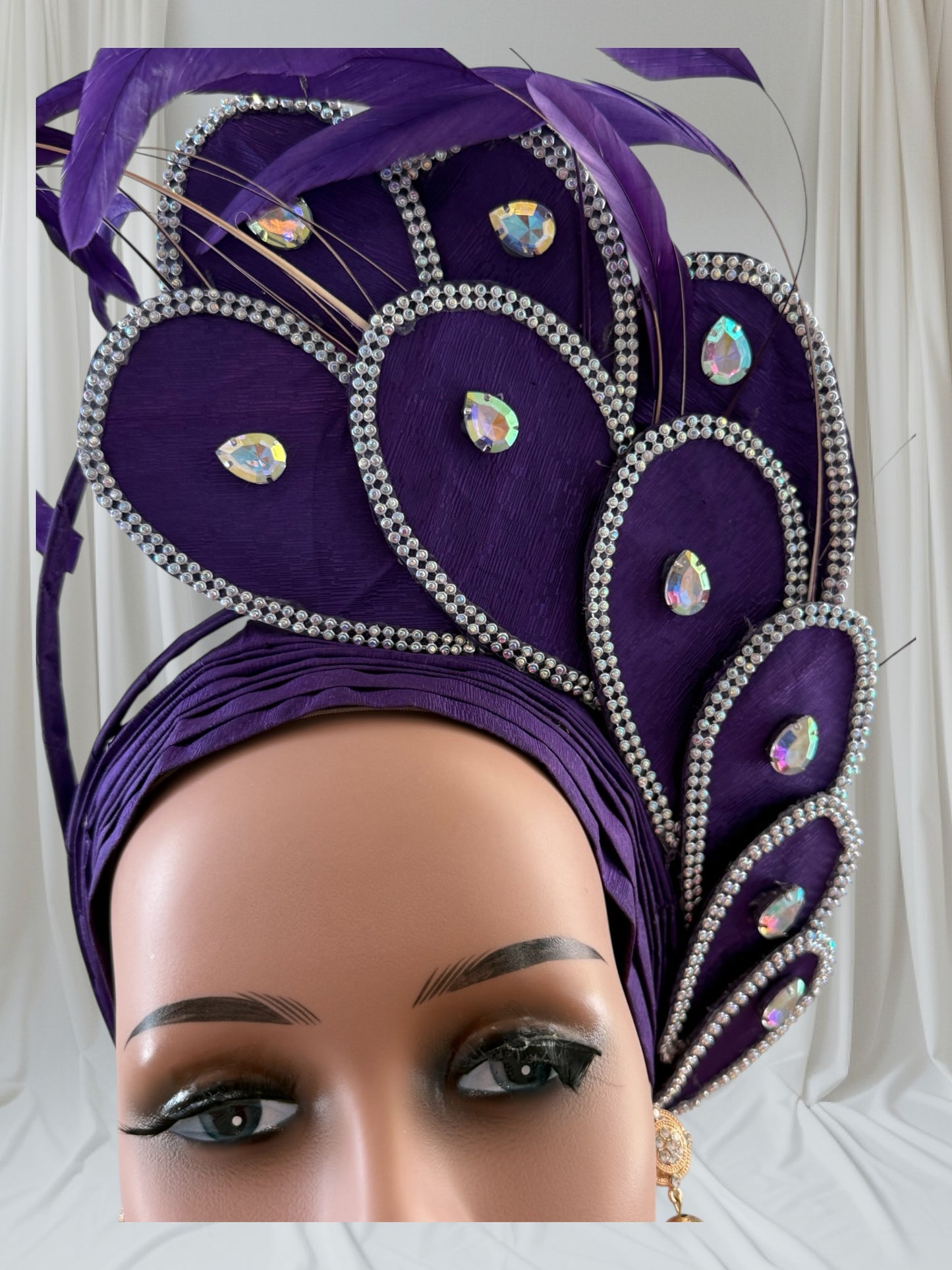 Stunning Purple Nigerian Autogele with Feathers