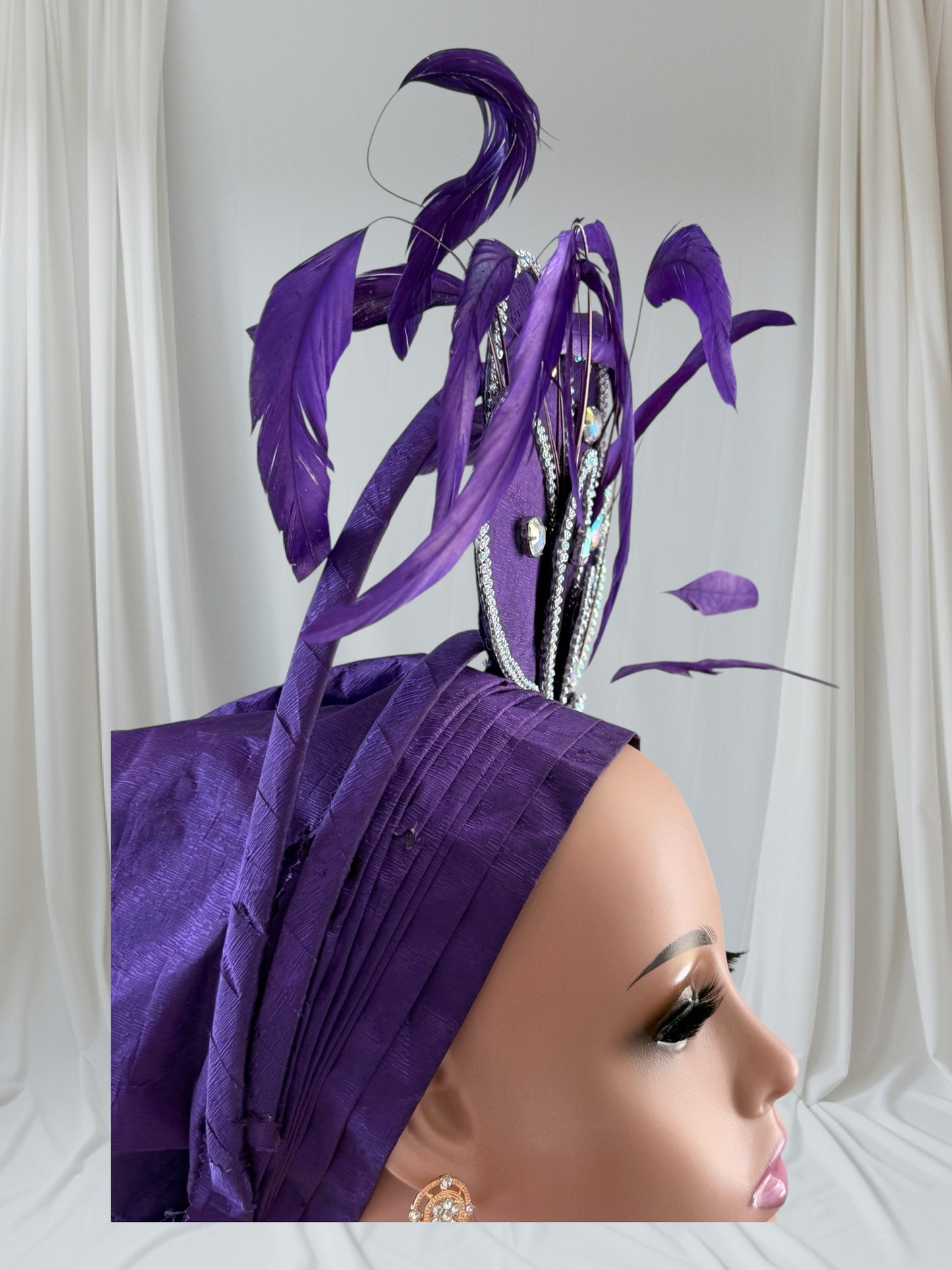 Stunning Purple Nigerian Autogele with Feathers