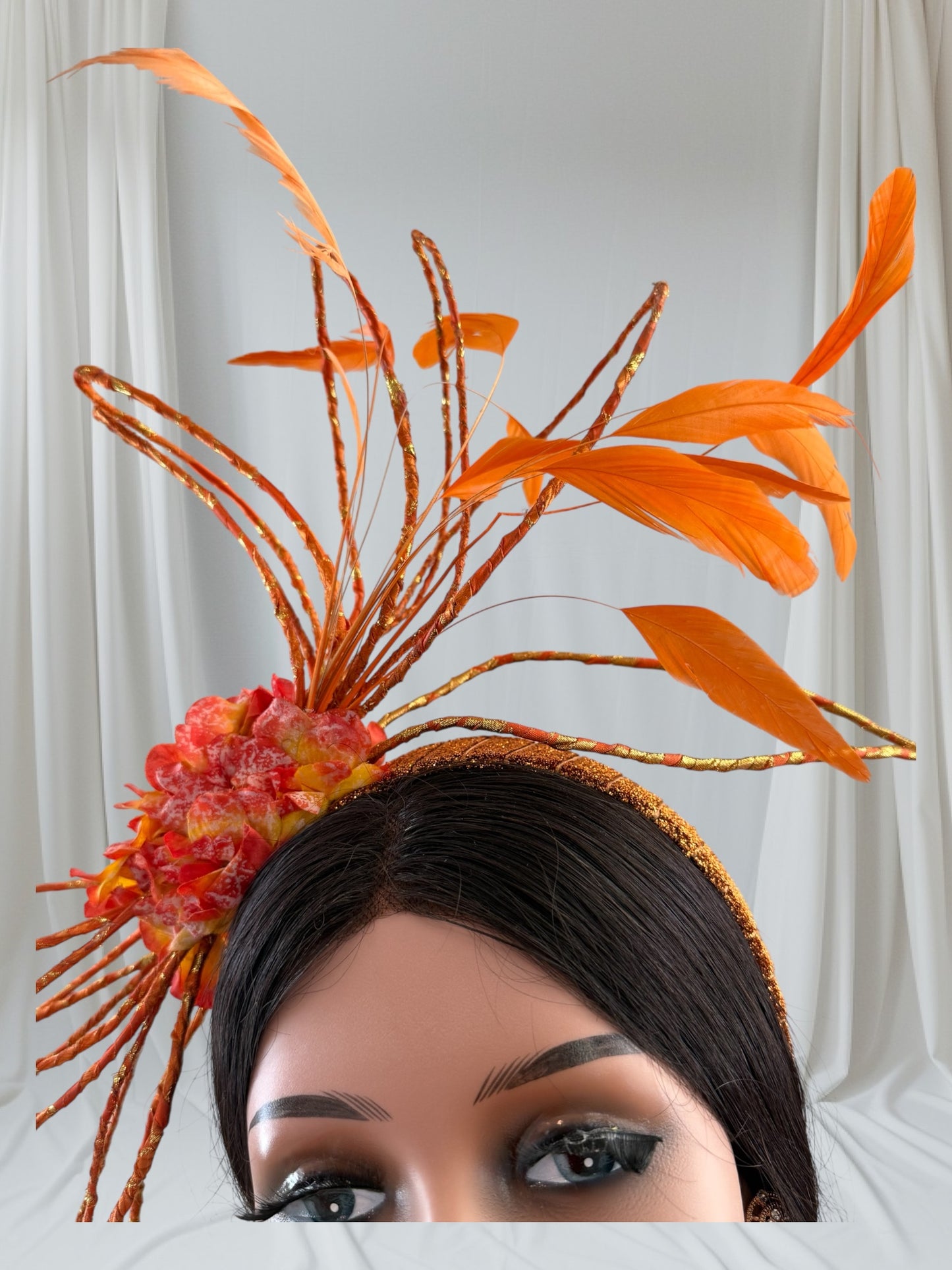 Elegant Orange Color Fascinator
