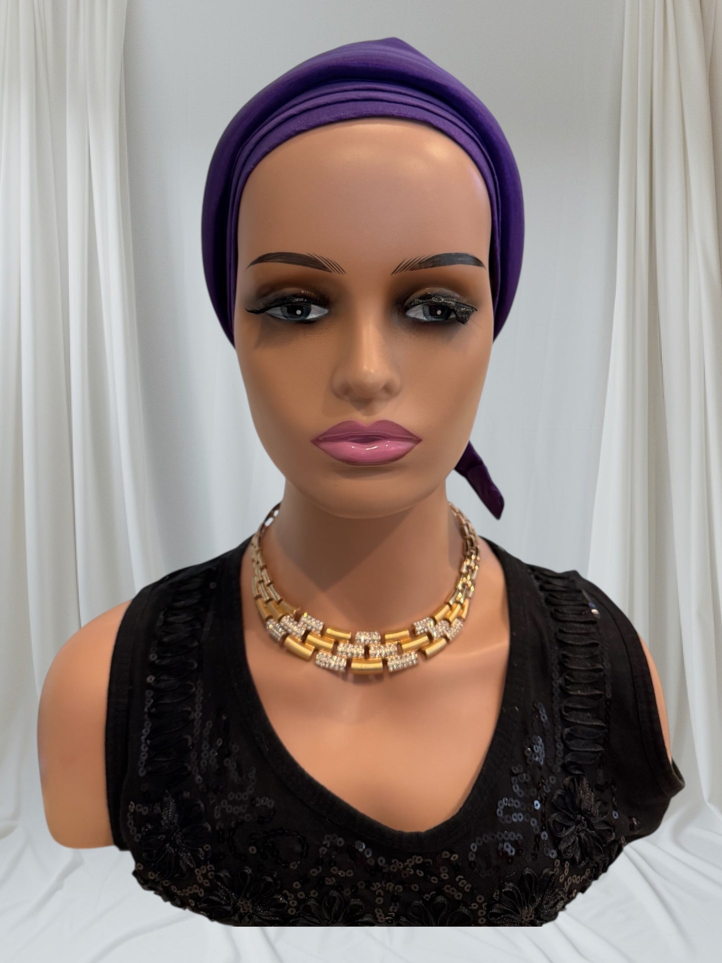 CRZ Royal Plum Classic Tie-Back Turban