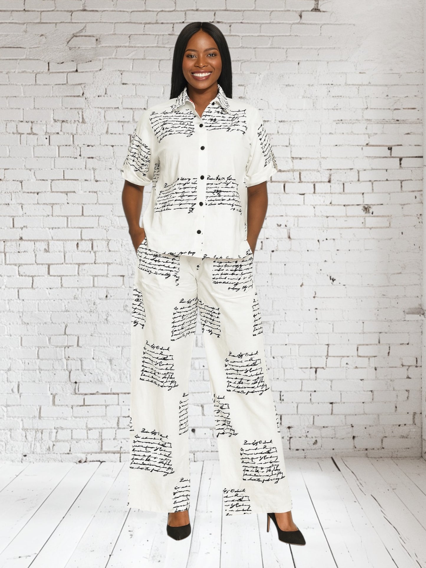 CRZ Elegant Top and Palazzo Pant Trouser Set