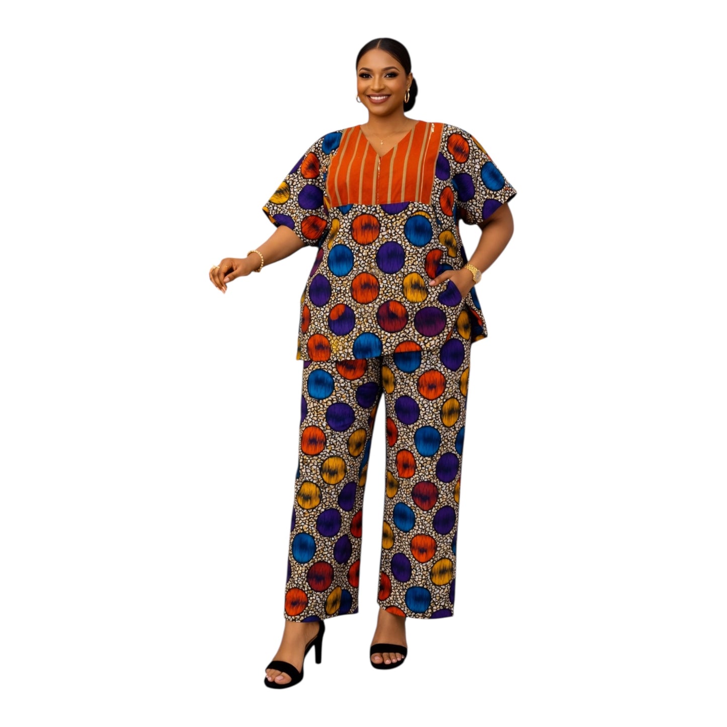 CRZ Corset Top and Pant Designed With Aso Oke