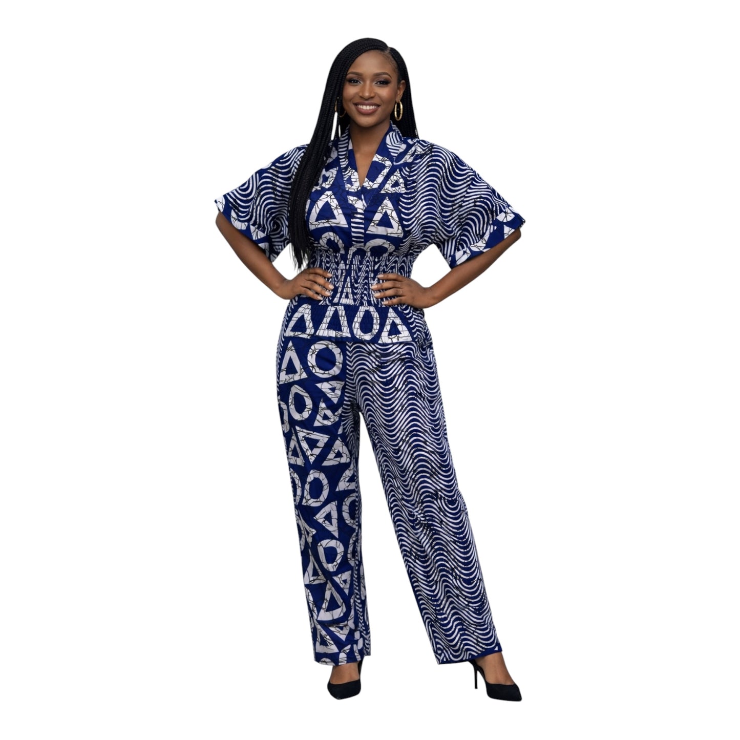 CRZ Crop Top With Smoked Wasitline and Palazzo Trouser