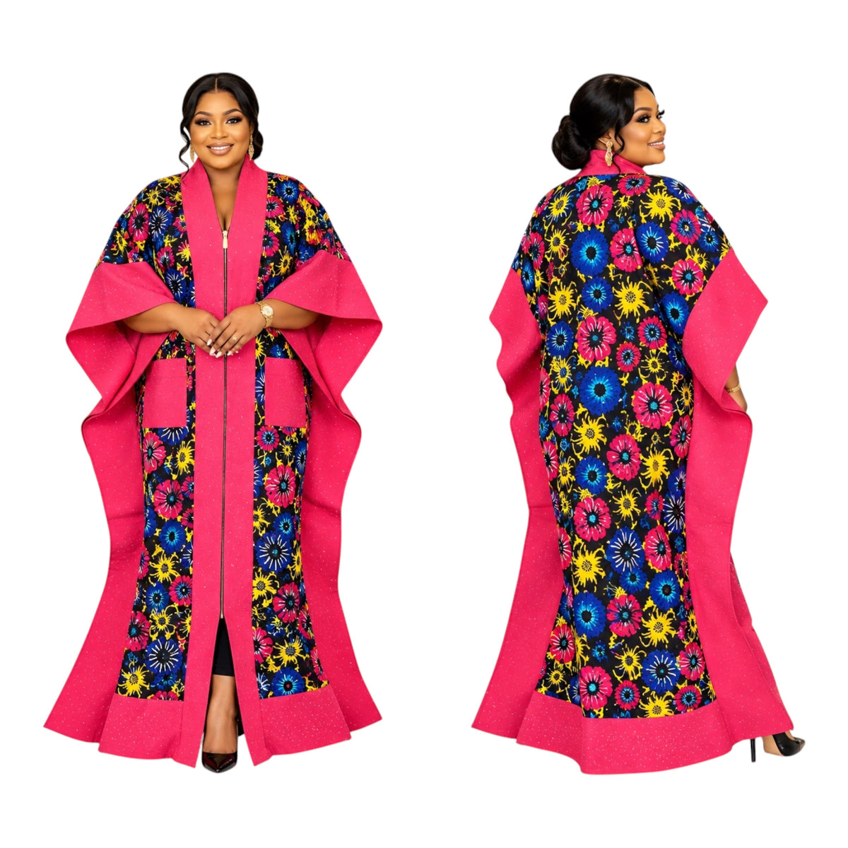 Crescenza African Ankara Patched Long Gown