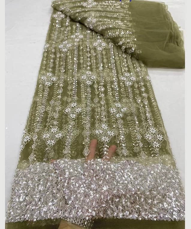High Quality French Beaded Lace Available in 7 Colors