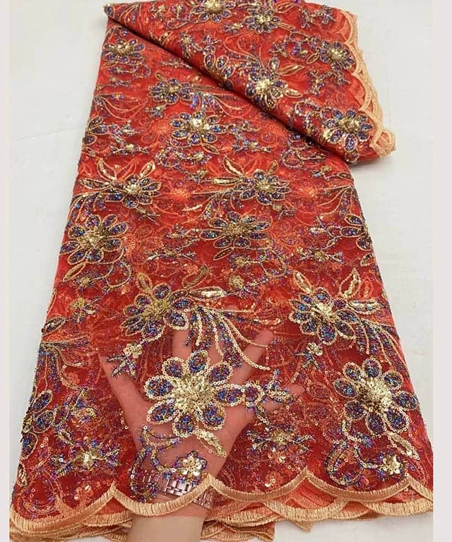 High Quality French Beaded Lace Available in 9 Colors
