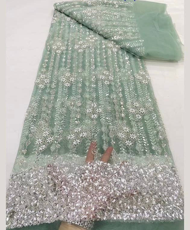 High Quality French Beaded Lace Available in 7 Colors