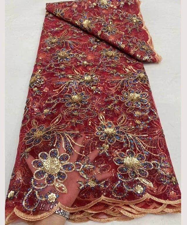 High Quality French Beaded Lace Available in 9 Colors