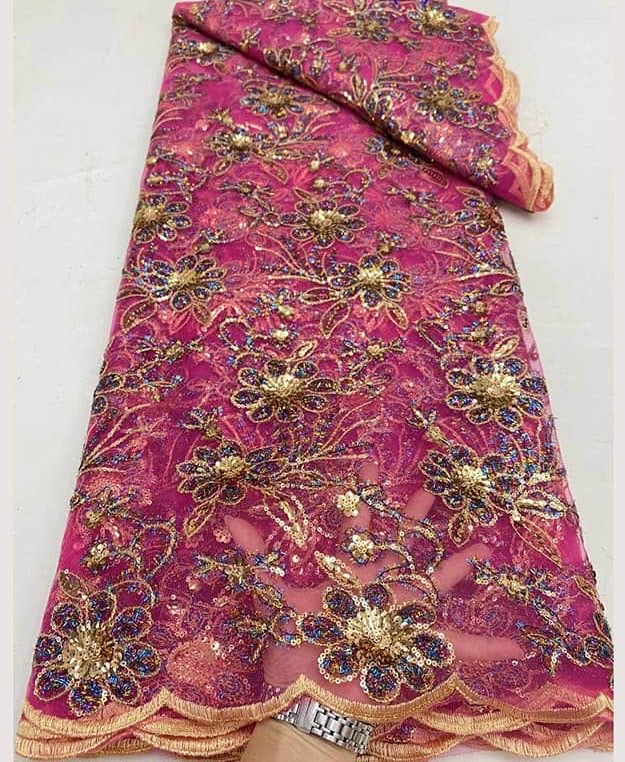 High Quality French Beaded Lace Available in 9 Colors