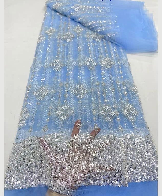 High Quality French Beaded Lace Available in 7 Colors