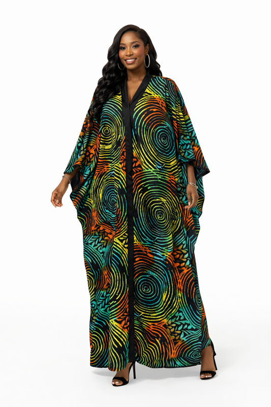 CRZ African Ankara Corset Bubu With Tape