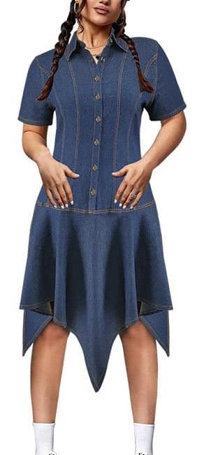 Short Sleeve Jeans Gown