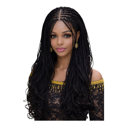 HB Box Braid With Curly Ombre Tips