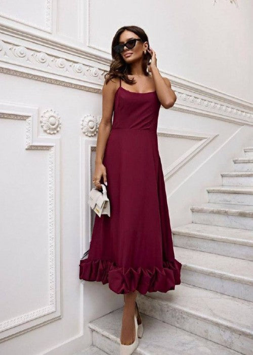 Bordo Double Fabric Dress