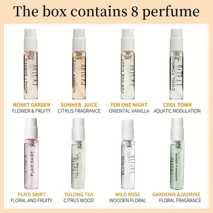 8Pcs Set Perfume Different Scent Long Lasting Eau De Parfum