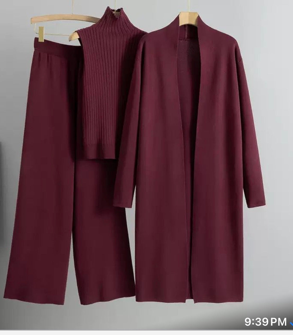 CRZ 3-Piece Set Top, Pant and Longline Coat 3040