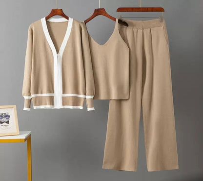 CRZ Classic Contrast Three Piece Knit Wear CZ5060