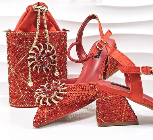 Italian Design Shoe and Bag for African Wedding