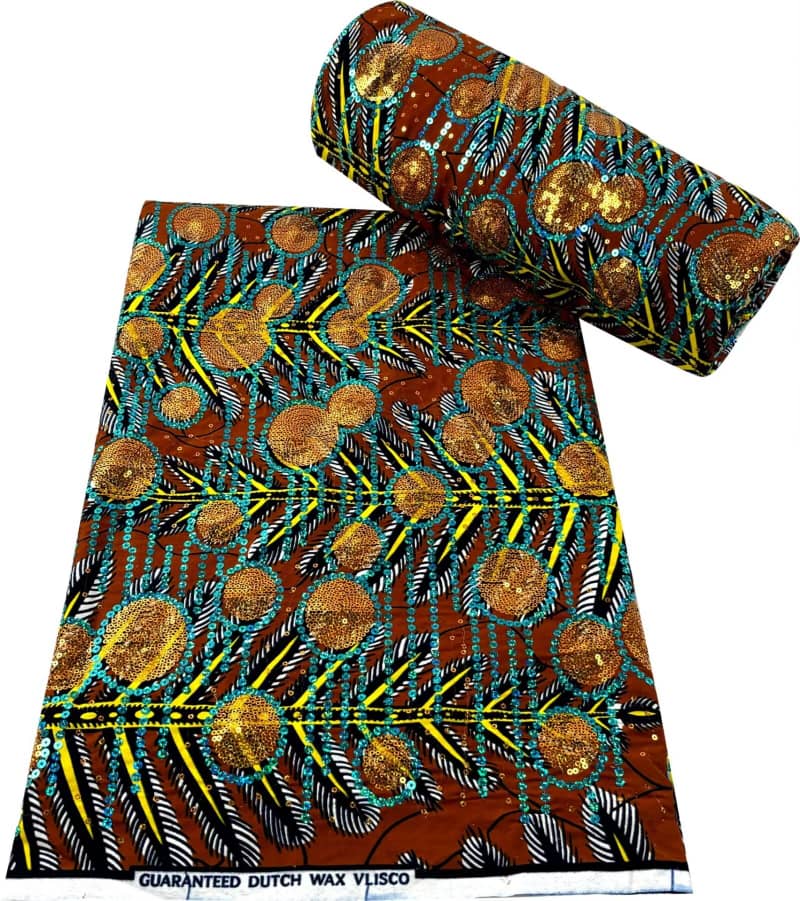 High Quality Guaranteed Dutch Sequins Wax Vlisco 6 Yards