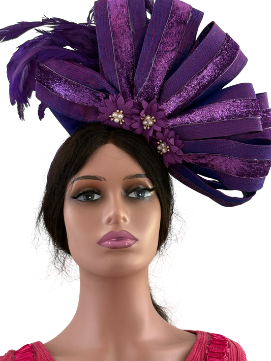 Embellished Elegant Purple Fascinator
