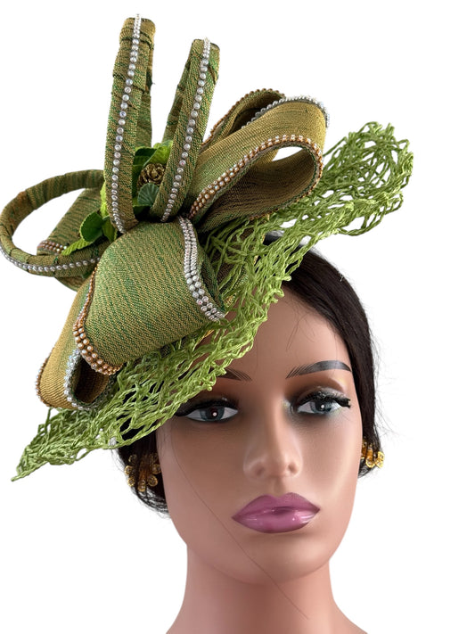 Olive Green Fascinator