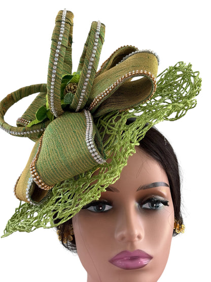 Olive Green Fascinator