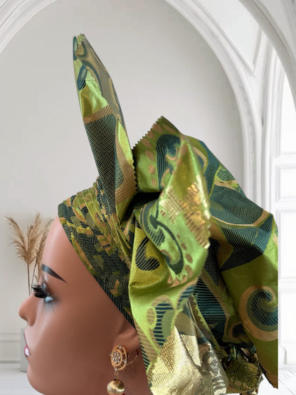 Green Sego Nigerian Auto Gele