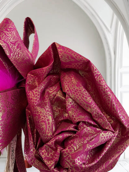 Fuschia Pink Sego Auto Gele
