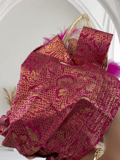 Fuschia Pink Sego Auto Gele