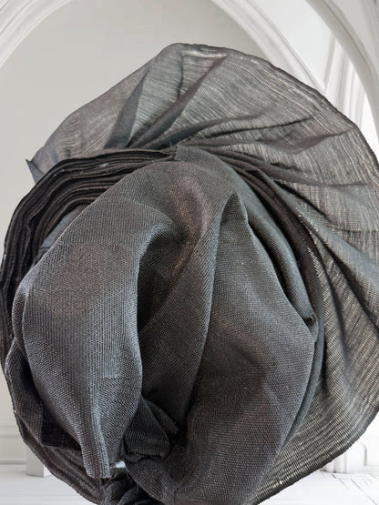 Elegant Black Aso Oke Auto Gele