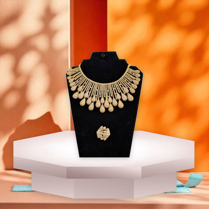 Regal Radiance: Indian Gold-Plated 4-in-1 Jewelry Set