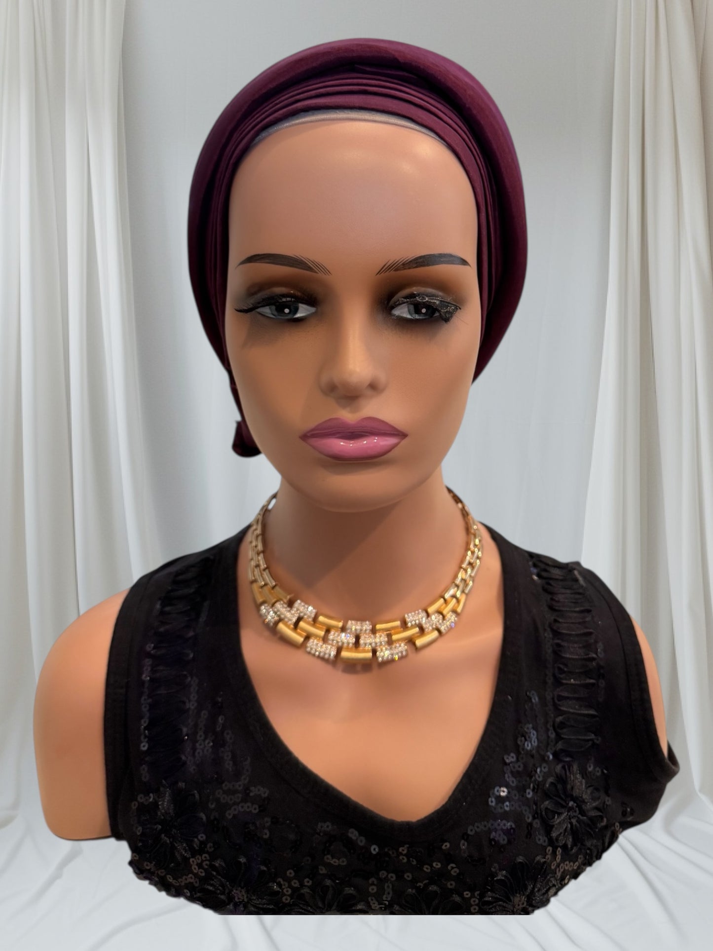 CRZ Royal Plum Classic Tie-Back Turban